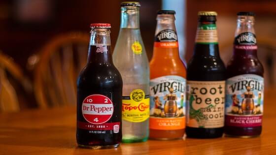 5 different types of sodas.